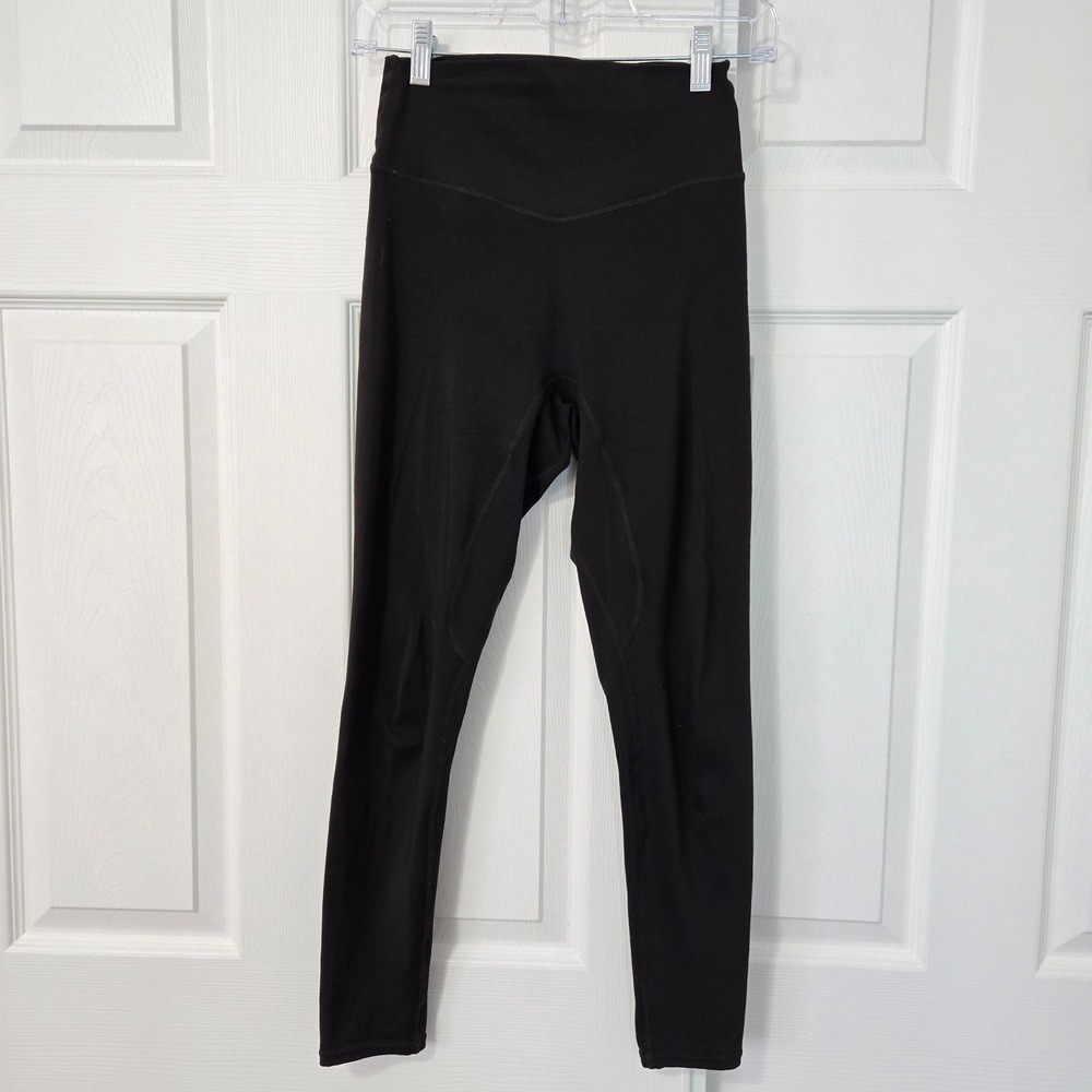 Balance Athletica Womens High Rise V-Back Leggings Black Size Small Activewear